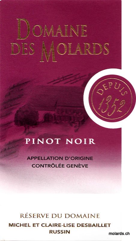 Dom. des Molards - Pinot Noir 50cl 2023 AOC GE